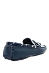 Men's moccasins made of genuine leather and alligator leather blue Cesare di Napoli - Metal inserts, suede lace. 80% genuine leather, 20% alligator skin. Interior: Leather. Insole: Leather. Outsole: Other materials. Country of manufacture: Italy. Care: specialized cleaning - photo 4