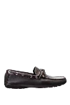 Cesare di Napoli Men's moccasins made of genuine leather and alligator leather brown - Metal inserts, suede lace. 80% genuine leather, 20% alligator skin. Interior: Leather. Insole: Leather. Outsole: Other materials. Country of manufacture: Italy. Care: specialized cleaning - photo 1