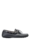 Cesare di Napoli Men's moccasins made of genuine leather and alligator leather gray - Metal inserts, suede lace. 80% genuine leather, 20% alligator skin. Interior: Leather. Insole: Leather. Outsole: Other materials. Country of manufacture: Italy. Care: specialized cleaning - photo 1