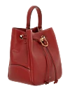 Mulberry Red leather bag for women - Decoration: gold-plated buckle, logo. leather. drawstring. Country of manufacture: Italy. Care: specialized cleaning - photo 3