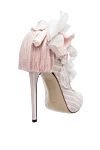 Pink cotton and silk shoes for women Aleksander Siradekian - textured flower, striped pattern, tassel. cotton, silk. Heel height: 12 centimeters. Country of manufacture: Italy. Care: specialized cleaning - photo 4