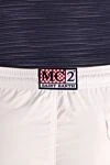 MC2 Saint Barth White polyester beach shorts for men - logo patch. two side, one back. 100% polyester. Closure: drawstring. Country of manufacture: Italy. Care: specialized cleaning - photo 5