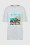 FeFe Women's cotton white t-shirt with city print - picture print. 100% cotton. Country of manufacture: Italy. Care: specialized cleaning - photo 1