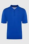 Cesare di Napoli Silk polo blue for men - Embossed pattern. 100% silk. Closure: Zipper. Country of manufacture: Italy. Care: specialized cleaning - photo 1