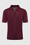 Cesare di Napoli Silk polo burgundy for men - Embossed pattern. 100% silk. Closure: Zipper. Country of manufacture: Italy. Care: specialized cleaning - photo 1