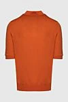 Поло из хлопка и шелка оранжевое мужское Cesare di Napoli - 55% хлопок, 45% шёлк. Молния. Страна производитель: Италия. Уход: специализированная чистка - фото 6