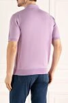 Men's violet silk polo Cesare di Napoli - Embossed pattern. 100% silk. Closure: Zipper. Country of manufacture: Italy. Care: specialized cleaning - photo 4