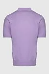 Men's violet silk polo Cesare di Napoli - Embossed pattern. 100% silk. Closure: Zipper. Country of manufacture: Italy. Care: specialized cleaning - photo 6