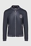 Billionaire Gray leather jacket for men - Brand Emblem. 100% leather. Closure: Zipper. Two zippered side pockets. Country of manufacture: Italy. Care: specialized cleaning - photo 1