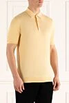 Kiton Cotton polo yellow for men - 100% cotton. Buttons. Country of manufacture: Italy. Care: specialized cleaning - photo 3