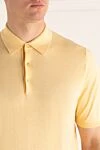 Kiton Мужская рубашка поло из мягкого хлопкового джерси в желтом оттенке - 100% хлопок. Пуговицы. Страна производитель: Италия. Уход: специализированная чистка - фото 5