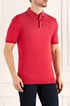 Kiton Cotton polo red for men - 100% cotton. Buttons. Country of manufacture: Italy. Care: specialized cleaning - photo 3