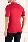 Cotton polo red for men Kiton - 100% cotton. Buttons. Country of manufacture: Italy. Care: specialized cleaning - photo 4