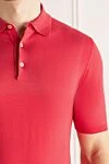 Kiton Cotton polo red for men - 100% cotton. Buttons. Country of manufacture: Italy. Care: specialized cleaning - photo 5