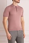 Barba Napoli Silk polo pink for men - Composition: 100% silk. Clasp: Buttons. Country of manufacture: Italy. Care: specialized cleaning - photo 3