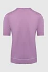 Cesare di Napoli Short sleeve jumper in silk and cotton pink for men - Embossed pattern. Short sleeve. 55% silk, 45% cotton. Country of manufacture: Italy. Care: specialized cleaning - photo 5