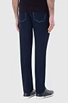 Stefano Ricci Men's blue cotton jeans, basic style - contrast stitching. 100% cotton. Closure: button, zipper. Three side pockets, two back pockets. Country of manufacture: Italy. Care: specialized cleaning - photo 3