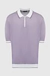 Stefano Ricci Поло из хлопка и шелка фиолетовое мужское - Контрастные манжеты и ворот. 55% хлопок, 45% шёлк. Молния. Страна производитель: Италия. Уход: специализированная чистка - фото 1