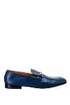 Doucal`s Blue leather loafers for men - Decor: buckle, contrast sole. Optional: heel height 2 cm. Composition: 100% genuine leather. Insole: leather. Country of manufacture: Italy. Care: specialized cleaning - photo 1