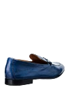 Blue leather loafers for men Doucal`s - Decor: buckle, contrast sole. Optional: heel height 2 cm. Composition: 100% genuine leather. Insole: leather. Country of manufacture: Italy. Care: specialized cleaning - photo 4