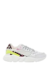 Serafini Women's sneakers with colorful bright inserts white - contrasting inserts. leather, textile. lacing. Country of manufacture: Italy. Care: specialized cleaning - photo 1