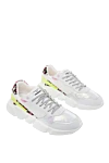 Serafini Women's sneakers with colorful bright inserts white - contrasting inserts. leather, textile. lacing. Country of manufacture: Italy. Care: specialized cleaning - photo 3