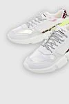 Serafini Women's sneakers with colorful bright inserts white - contrasting inserts. leather, textile. lacing. Country of manufacture: Italy. Care: specialized cleaning - photo 5