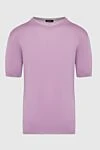 Cesare di Napoli Short sleeve jumper in silk and cotton pink for men - Short sleeve. 55% silk, 45% cotton. Country of manufacture: Italy. Care: specialized cleaning - photo 1