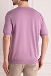 Short sleeve jumper in silk and cotton pink for men Cesare di Napoli - Short sleeve. 55% silk, 45% cotton. Country of manufacture: Italy. Care: specialized cleaning - photo 4