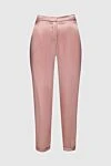 Max&Moi Women's silk cropped pants pink - two pockets. silk. hook, zipper. Country of manufacture: Italy. Care: specialized cleaning - photo 1