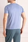 Blue cotton T-shirt for men Orian - 100% cotton. Country of manufacture: Italy. Care: specialized cleaning - photo 4