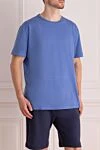 Orian Blue cotton t-shirt with microperforation and loose fit (markdown) - 100% cotton. Country of manufacture: Italy. Care: specialized cleaning - photo 3