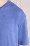 Orian Blue cotton t-shirt with microperforation and loose fit (markdown) - 100% cotton. Country of manufacture: Italy. Care: specialized cleaning - photo 5
