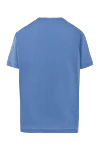 Blue cotton t-shirt with microperforation and loose fit (markdown) Orian - 100% cotton. Country of manufacture: Italy. Care: specialized cleaning - photo 6