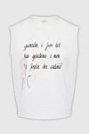 Peserico White cotton top for women - inscription. 100% cotton. Country of manufacture: Italy. Care: specialized cleaning - photo 1