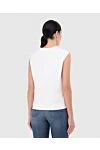 White cotton top for women Peserico - inscription. 100% cotton. Country of manufacture: Italy. Care: specialized cleaning - photo 4