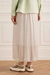 White viscose skirt for women Peserico - 100% viscose. elastic belt. Country of manufacture: Italy. Care: specialized cleaning - photo 4