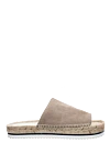 Peserico Women's stitched slippers, beige - embroidery with a contrasting thread. leather, rubber, jute. Country of manufacture: Italy. Care: specialized cleaning - photo 1