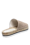 Women's stitched slippers, beige Peserico - embroidery with a contrasting thread. leather, rubber, jute. Country of manufacture: Italy. Care: specialized cleaning - photo 4