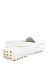 Loafers women's with textured sole white Peserico - contrasting sole, stitching, textured surface. leather, elastane. Interior decoration: leather. Country of manufacture: Italy. Care: specialized cleaning - photo 4