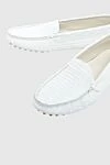 Peserico Loafers women's with textured sole white - contrasting sole, stitching, textured surface. leather, elastane. Interior decoration: leather. Country of manufacture: Italy. Care: specialized cleaning - photo 5