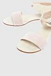 Peserico Women's beige leather sandals with a strap - contrasting sole. genuine leather, metal, polyester. buckle. Heel: 2 centimeters. Country of manufacture: Italy. Care: specialized cleaning - photo 5