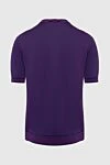 Dark purple short-sleeve jumper for men (markdown) Cesare di Napoli - Contrasting stripes. Short sleeve. 55% cotton, 45% silk. Country of manufacture: Italy. Care: specialized cleaning - photo 2