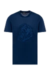 Cesare di Napoli Cotton T-shirt blue for men - animal print. 100% cotton. Country of manufacture: Italy. Care: specialized cleaning - photo 1