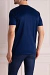 Cotton T-shirt blue for men Cesare di Napoli - animal print. 100% cotton. Country of manufacture: Italy. Care: specialized cleaning - photo 4