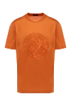 Cesare di Napoli Cotton T-shirt orange for men - animal print. 100% cotton. Country of manufacture: Italy. Care: specialized cleaning - photo 1