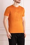 Cesare di Napoli Cotton T-shirt orange for men - animal print. 100% cotton. Country of manufacture: Italy. Care: specialized cleaning - photo 3