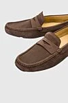 Cesare di Napoli Men's moccasins from nubuck brown - Leather buckle, perforation. 100% nubuck. Interior: Leather. Insole: Leather. Outsole: Other materials. Country of manufacture: Italy. Care: specialized cleaning - photo 5