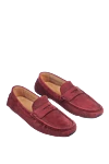 Cesare di Napoli Men's nubuck moccasins in burgundy - Leather buckle, perforation. 100% nubuck. Interior: Leather. Insole: Leather. Outsole: Other materials. Country of manufacture: Italy. Care: specialized cleaning - photo 3