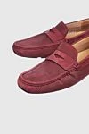 Cesare di Napoli Men's nubuck moccasins in burgundy - Leather buckle, perforation. 100% nubuck. Interior: Leather. Insole: Leather. Outsole: Other materials. Country of manufacture: Italy. Care: specialized cleaning - photo 5